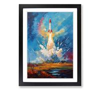 Rocket Impressionism Framed Print | A2 Black Framed Wall Art | Ready to Hang | Impressionist Nature Picture | Living Room Bedroom Lounge Office