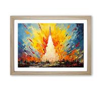 Rocket Impressionism Framed Print | A2 Oak Framed Wall Art | Ready to Hang | Impressionist Nature Picture | Living Room Bedroom Lounge Office