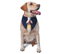 Rocket in Space Dog Bandana Pet Scarf Accessories for Small Medium Dogs Cats Photo Prop, Triangle Pet Bandanas Adjustable Puppy Bib Washable Dog Kerchief Puppy Neckerchief