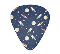 Rocket In Space* Guitar Picks Pack Of 12,Comfortable Feel, Smooth Edges, Abrasion,Suitable For Guitar, Ukulele, Etc.