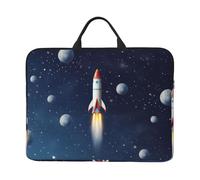 Rocket in Space Laptop Case 14 Inch Laptop Sleeve Computer Carrying Bag Shockproof Protective Notebook Case Portable Laptop Bag Waterproof Briefcase Bag for Men Women