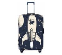 Rocket in Space Print Luggage Cover,Fashion Lightweight Travel Accessories