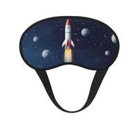 Rocket in Space Sleep Mask for Side Sleeper, Blackout Eye Mask for Women Men, Zero Pressure Sleeping Masks Soft Breathable Eye Cover Comfortable Blindfold Eyeshade for Night Sleep