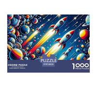 Rocket Jigsaw Puzzles for Adults 1000 Piece Jigsaw Puzzle for Adults Educational Game 1000 PiecesSpace Universe Puzzles for Adult Challenging & Brainteasing Puzzle Game for The Whole for Women Gifts