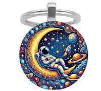 Rocket Keychain | Astronaut Pendant | Metal Unisex Key Organizer Holder Funny Keyring | kids bithday party favours giveaways thankyou gift for boys girls, class prize