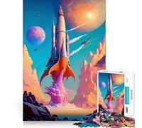 Rocket Launch 1000 Pieces Jigsaw Puzzles for Adults Memory Gain Calm Mind Design Assembly Creative Gift (38x26cm)