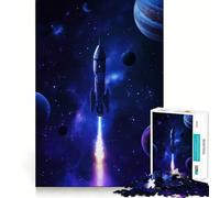 Rocket Launch in Space Jigsaw Puzzles 1000 Pieces for Adults Strengthen Memory Group Joy Clean Edge Stylish Gift (38x52cm)
