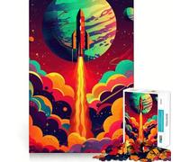 Rocket Launch in Space Jigsaw Puzzles for Adults1000 Pieces Improve Memory Relax Mind Sharp Edge Art Collection Piece (38x26cm)