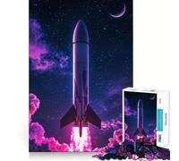 Rocket Launch in Space with Nebula 1000 Piece Jigsaws for Adults Puzzle Strengthen Recall Stress Relief Quality Edge Bday Surprise (38x52cm)