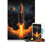 Rocket Launch Into Space 1000 Pieces Jigsaw Puzzles for Adults Memory Gain Calm Mind Design Assembly Creative Gift (38x52cm)