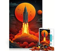 Rocket Launch Into Space 1000 Pieces Jigsaws Adults Puzzles Think Smart Toy Home Activity Smooth Cut Xmas Surprise (50x75cm)