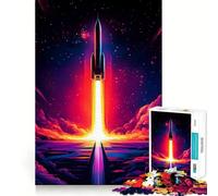 Rocket Launch Into Space Hard Jigsaw Puzzle for Adults 1000 Pieces Reason Skill Toy Family Time Tight Cut Art Collectible (50x75cm)