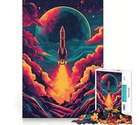 Rocket Launch Into Space Hard Jigsaw Puzzle for Adults 1000 Pieces Recall Boost Quiet Calm Smooth Cut Classic Gift (50x75cm)