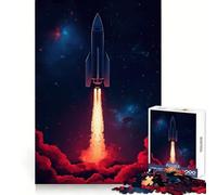 Rocket Launch Into Space Jigsaw Puzzles 1000 Pieces for Adults Strengthen Recall Calm Mind Quality Edge Warm Surprise (38x52cm)