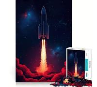 Rocket Launch Into Space Jigsaw Puzzles 1000 Pieces for Adults Strengthen Recall Calm Mind Quality Edge Warm Surprise (38x52cm)