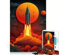 Rocket Launch Into Space Jigsaw Puzzles 1000 Pieces for Teenagers Logic Train Toy Leisure Fun Smooth Cut (38x26cm)