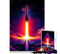 Rocket Launch Into Space Jigsaw Puzzles for Adults1000 Pieces Improve Memory Relax Mind Sharp Edge Art Collection Piece (38x26cm)