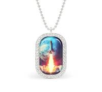 Rocket Launch Women's Necklaces Lightweight Alloy Pendant Diamond Necklace Ladies Jewelry Gift