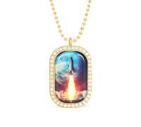 Rocket Launch Women's Necklaces Lightweight Alloy Pendant Diamond Necklace Ladies Jewelry Gift