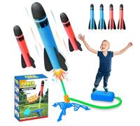 Rocket Launcher for Kids - 4PCS Foam Rocket Toy Playset, Fun Stomp Rocket Outdoor Toy for Boys & Girls, Easy-to-Assemble Rocket Toy Launcher, Exciting Garden & Park Activity, Gift for Children