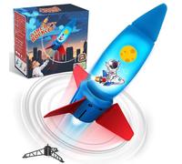 Rocket Launcher for Kids,Model Rocket Kits with Launch Set,Funny Stomp Toy with Led Rechargeable Interactive Space Theme Self-Launching Outdoor Garden Toys for 3-12 Boys Birthday Gifts