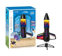 Rocket Launcher Toy, Rocket Launch Kit, Led Light-Up Outdoor Science Playset with Parachute Jumping Game, Educational Backyard Activity for Kids Park Lawn Playground, Multicolor