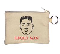 Rocket Man Funny Kim Jong Un Key Chain Coin Purse Beige