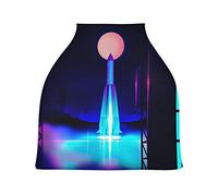 Rocket Moon Fly Baby Car Seat Cover Canopy Stretchy Nursing Covers Breathable Windproof Winter Scarf for Infant Breastfeeding Boys Girls