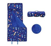 Rocket Nap Mat for Toddlers Boys-Pillow, Mat and Blanket Included- Kids Sleeping Bag for Nursery Daycare Travel