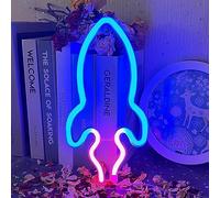 Rocket Neon Sign LED Neon Light Signs Powered by Battery or USB, Wall Decor Led Lights Home Decoration Hanging Art Neon Signs for Bedroom,Game Room,Bar,Party,Kids Gift