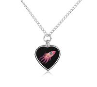 Rocket Octopus Custom Dog Urns Alloy Pet Ashes Jewelry Pets Cremation Pendant Necklace for Men Women Keepsake