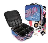 Rocket Pig Pink Make Up Bag Toiletry Case Zipper Makeup Cosmetic Bags Organizer Pouch for Free Compartment Women Girls