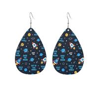 Rocket & Planet Leather Earrings Lightweight Leather Earring Fashion Pendant For Accessories Daily Beach