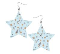 Rocket, Planet, Space Adventure Leather Earring Lightweight Earrings Fun Pendant For Beach Women Accessories