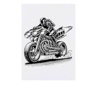 'Rocket Powered Motorcycle' Temporary Tattoo - Water Resistant, Skin-Safe, Non-Toxic Transfer (TO00083389)