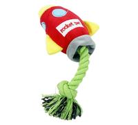 Rocket Puppy Toy - Squeaky Dog Rope, Interactive Play | Small Breed Training Toy Daily Tug Activities, Chew Friendly Texture, Vibrant Fun Rope Toy For Pet Biting Habit And Indoor Exercise