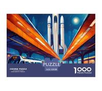 Rocket Puzzles 1000 Piece Puzzle Classic Educational Games Beautiful Decoration PuzzleChallengingSpace Universe PuzzlesColourfulFun Activity for Home100% Recvcled Cardboard52x38cm/1000pcs