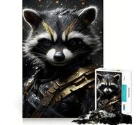 Rocket Raccoon Portrait Jigsaw Puzzles for Adults 1000 Pieces Brain Skill Relaxed Mind Exact Edge Art Collection Piece (38x52cm)