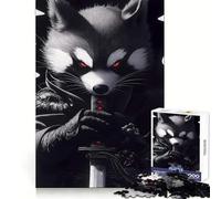 Rocket Raccoon Samurai Animal Jigsaw Puzzle 1000 Piece for Teenagers Logic Sense Toy Calm Pastime Smooth Edge Premium Gift (38x26cm)