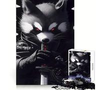 Rocket Raccoon Samurai Animal Jigsaw Puzzles for Adults1000 Piece Mind Game Toy Anxiety Relief Neat Cut Art Collectible (38x52cm)