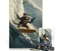 Rocket Raccoon Surfing 1000 Piece Jigsaw Puzzles for Adults Jigsaw Recall Boost Mental Relax Smooth Cut Birthday Gift (38x52cm)