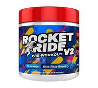 Rocket Ride Pre-Workout V2 360g - Extreme Energy & Focus - High Stim Caffeine - Smooth Mix & Incredible Flavours | 30 Servings (Blue Razz Boost)