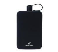 Rocket Scienz Flat Water Bottle | Stainless Steel 17oz Flask | Minimalistic Design for Easy Portability | BPA-Free, Leak-Proof | Perfect for Travel, Gym, and Everyday Use (Black)