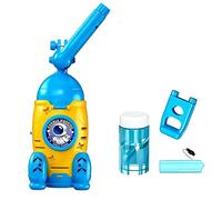 Rocket-Shaped Bubble Machines for Kid,Handheld & Bicycle Use, Rechargeable Bubble Blower with Solution & LED Light,Summer Outdoor Toys,Gift for Boys Girls Age 3-12 Outdoor Activities (Yellow)