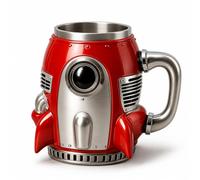 Rocket-Shaped Insulated Coffee Cup, 3D Rocket Design Stainless Steel Liner Double Wall Coffee Mug, Coffee Lovers Gifts for Men Space Fans, 200ml Coffee Travel Mug for Hot Cold Beverages