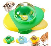 Rocket-Shaped Interactive Cat & Dog Treat Toy - 360° Rotating Slow Feeder Dispenser, Boredom Buster Puzzle Toy for Indoor Cats & Energetic Dogs, Mentally Stimulating Pet Enrichment Toy(Green)