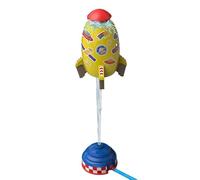 Rocket Sprinkler Toy | 360° Rotating Cartoon Space Rocket Sprinkler | Summer Spray Toy For Kids Boys Girls, Water-Powered Altitude Control, Outdoor Garden Water Play Game