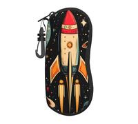 Rocket Star Printed Glasses Case Ultra-Light Soft Shell Protective Eyewear Organizer For Men And Women