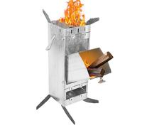 Rocket Stove Heavy Duty Anti-Rust Burner with Handle, Folding Wood Burning Stove Camping Accessories | for Indoor, Outdoor, Home, Garden, Patio, BBQ, Hunting, Photography.