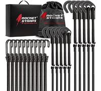 Rocket Straps | Premium Heavy Duty 36” (20) Pack Adjustable Bungee Cords with Double J Hooks | Bungee Cord Assortment Tie Downs and Bag Included